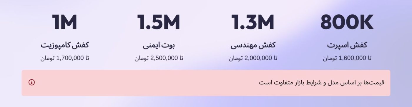 قیمت کفش ساتر