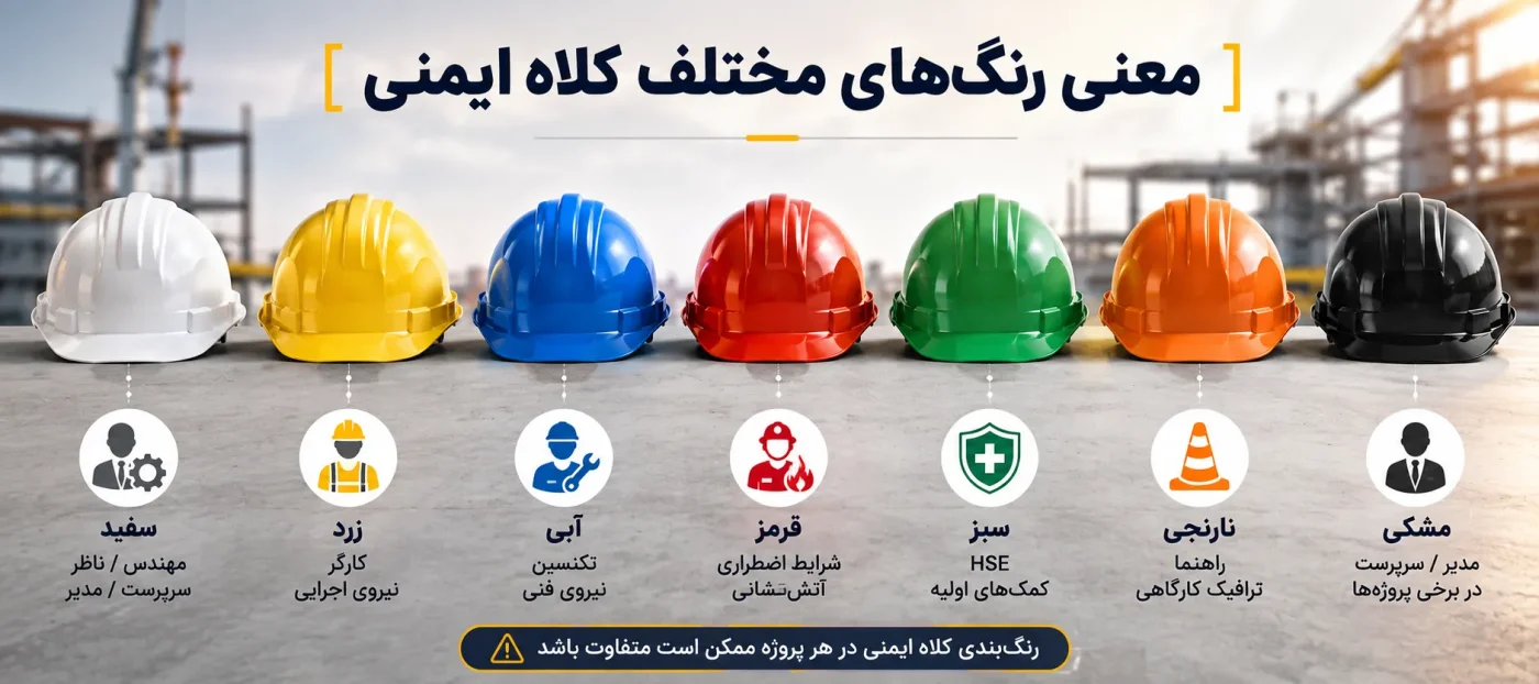 مفهوم رنگ کلاه ایمنی
